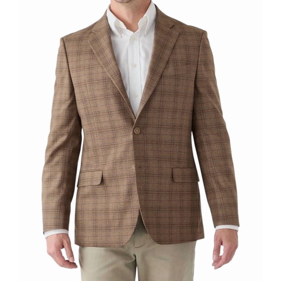 Nautica Mens Modern fit Sport Coat Blazer 36 S Brown Plaid