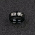 thumbnail image 2 of EOEMY His Queen And Her King Stainless Steel Couple For Lover Engagement Rings Jewelry-Her King-11, 2 of 2