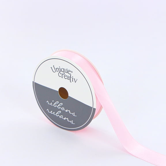 UNIQUE CREATIV, Ribbon, Single Face Satin, Pink, 100% polyester, 15mm x 5.5m (⅝" x 6 yds)