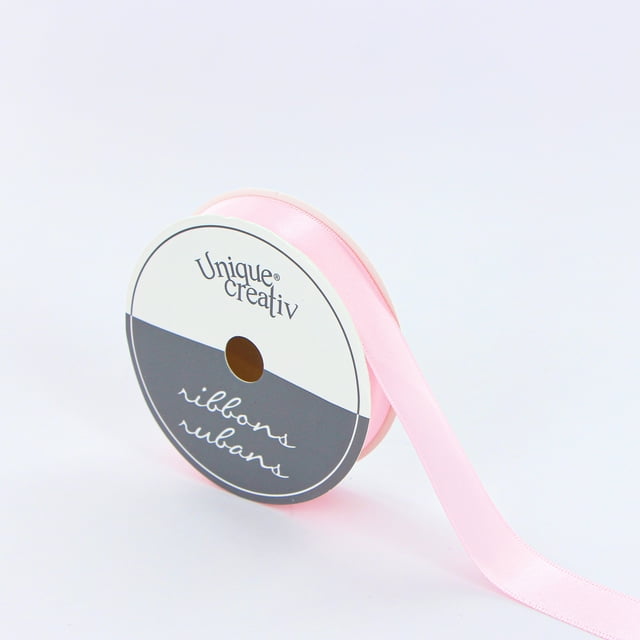 UNIQUE CREATIV, Ribbon, Single Face Satin, Pink, 100% polyester, 15mm x 5.5m (⅝" x 6 yds)