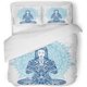 thumbnail image 1 of ABPHQTO Juego de ropa de cama de 3 piezas Espiritual de meditación Mujer Silueta adornada Sentada en Lotus Pose Kundalini Funda nórdica con 2 fundas de almohada, 1 of 1