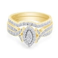 thumbnail image 3 of AFFY 0.50CT White Cubic Zirconia Wedding Bridal Ring Set in 14K Yellow Gold over Sterling Silver-6, 3 of 7