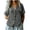 Gray 05, variant on Womens T Shirts Notched V‑Neck Lace Trim Button Front Short Sleeve Blouse, Solid Crinkle Textured Boho Casual Top, Curved Hem Summer Shirt Cute Tops for Women