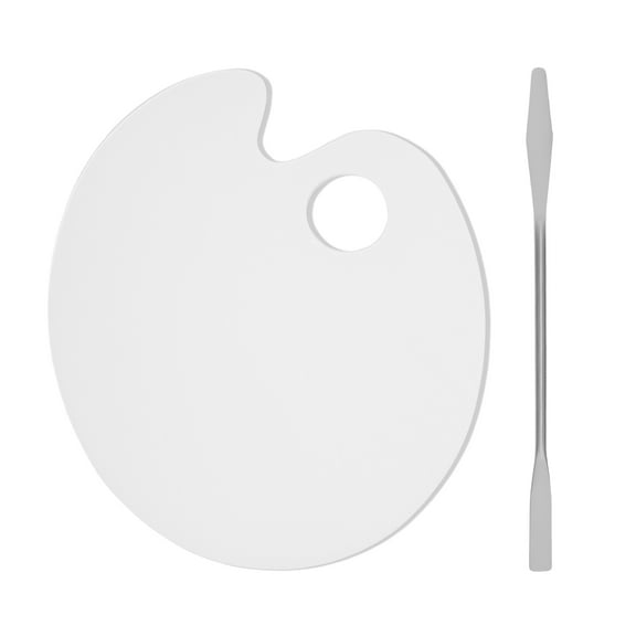 Unique Bargains 1 Set Cosmetic Mixing Palette Portable Professional Foundation Kit Makeup Artist Tools Transparent Silver Tone