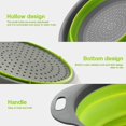 thumbnail image 4 of Coladores plegables de 2 piezas con asas con asas extensibles, perfectos para escurrir pasta, verduras, frutas, colador de pasta, colador de fideos, colador de cocina, 4 of 5