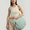 thumbnail image 5 of Lohol Quilted Tote Bag for Women - Large Lightweight Puffer Shoulder Bag & Hobo Carryall-Light Green, 5 of 7
