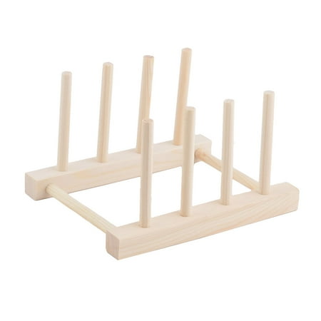 Deep Dish Restaurant - Restaurant Wood Dish Bowl Cup Plate Holder Organizer Drying Rack Wood Color