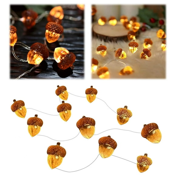 3D Acorn Decorations Autumn Décor String Lights, 1PC Thanksgiving Garland String Lights Decorative, Fall Harvest Decorative Lights for Bedroom Wedding Birthday Harvest Decor
