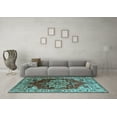 thumbnail image 3 of Ahgly Company Indoor Square Persian Light Blue Traditional Area Rugs, 6' Square, 3 of 4