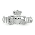 thumbnail image 4 of 14k White Gold Women's Claddagh Crowned Heart Ring, 4 of 5