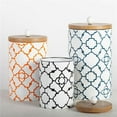 thumbnail image 1 of Assorted Colors with Geometric Patterns & Wooden Lids Canister Set - Set of 3, 1 of 1