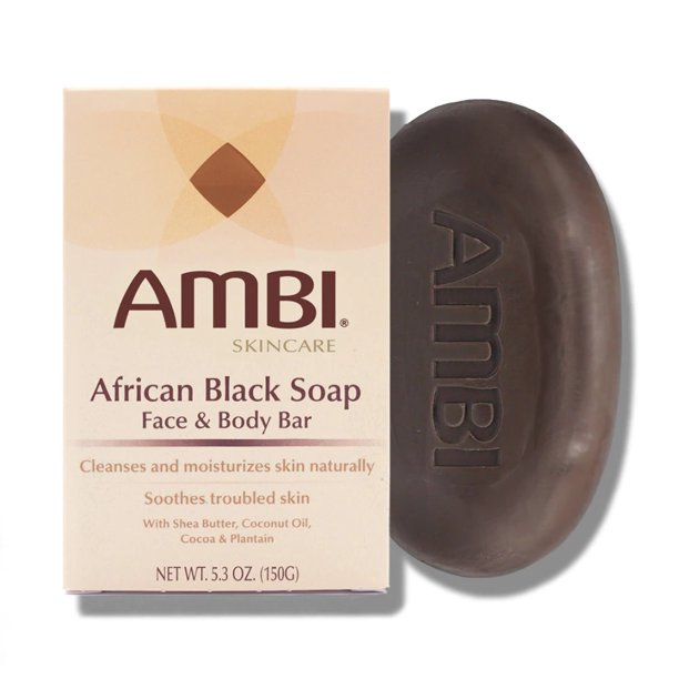 Ambi African Black Soap Face Body Bar (5.3 oz)