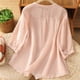 thumbnail image 5 of Camisas de Color Sólido para las Mujeres de Manga Larga Botón Abajo Cuello Casual Blusa Suave, 5 of 9