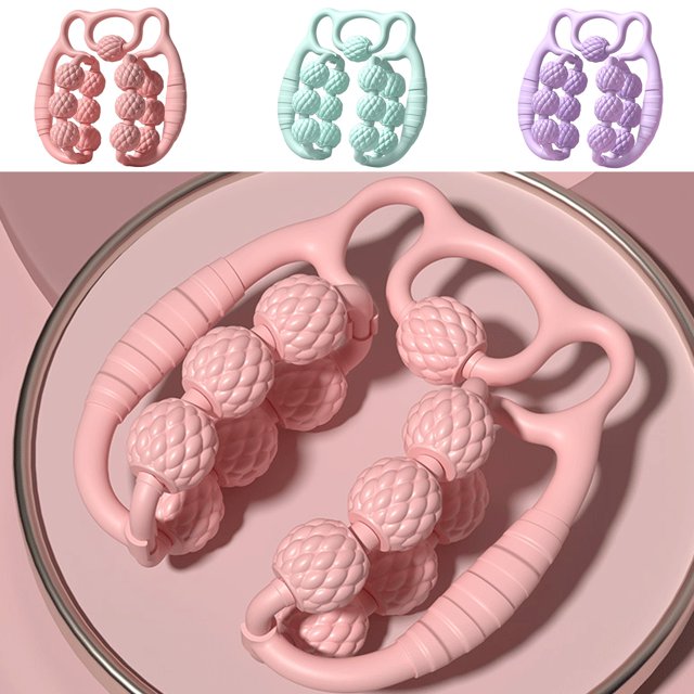 Masajeador de rodillo muscular de piernas | Abrazadera ajustable de doble hilera | Amasado profundo de tejidos de 360° | Mango ergonómico antideslizante | Relajación de todo el cuerpo | Plástico