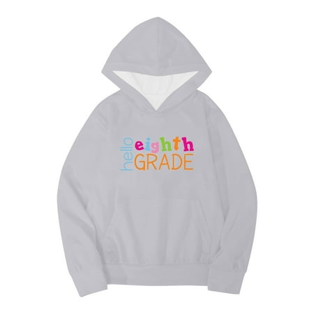 

XIFHUI Lightweight Sweatshirts for Girls Kids Boys Girls Autumn WInter School Season Eighth Grade Letter Printed Long Sleeve Hoodie Warm and Comfortable Tops Children s Clothing (Grey 18-24 Months)
