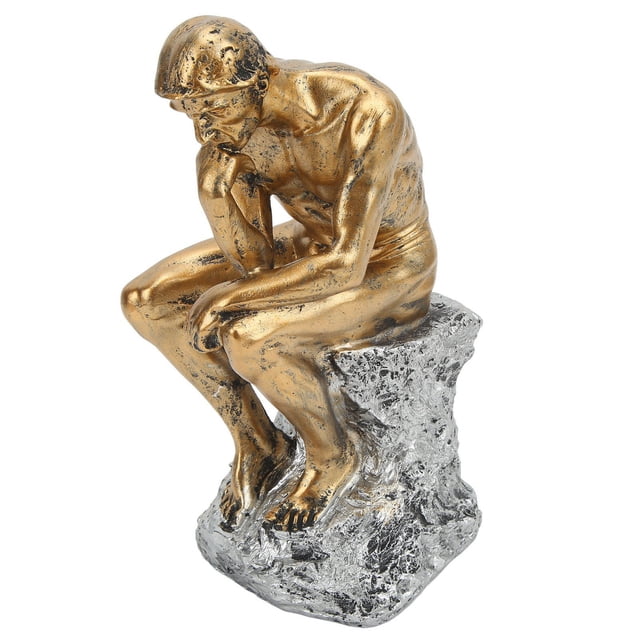 Estatua de pensador Estilo retro Líneas enérgicas Estable Antideslizante Estatua de hombre pensante de resina duradera para dormitorio de oficina en casa