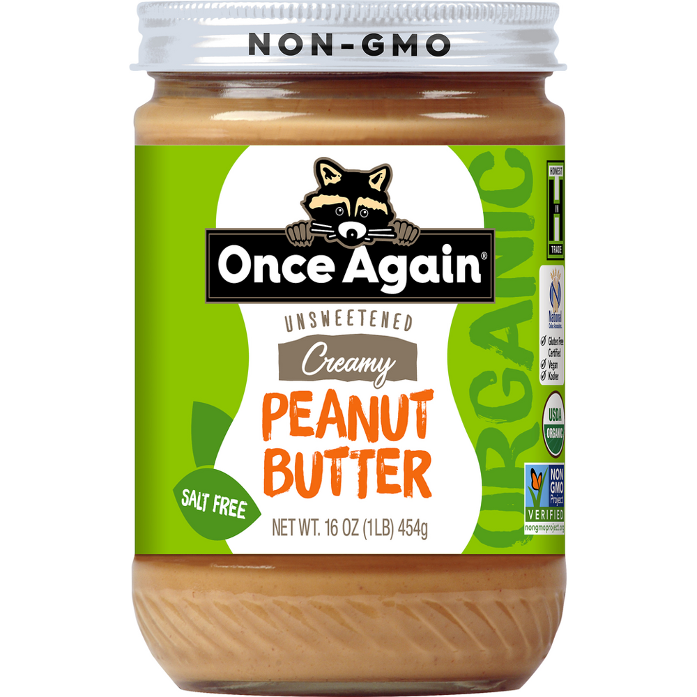 Once Again Organic Unsweetened Creamy Peanut Butter 16 oz