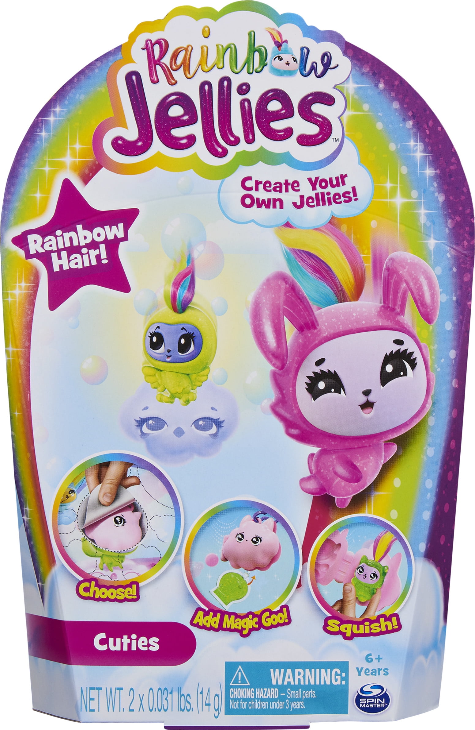 Rainbow Jellies 2Pack, Make Your Own Squishy Characters Kit (Style May