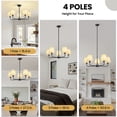 thumbnail image 6 of 5-Light Height Adjustable Pendant Light with Wave Fabric Shades, for Sloped & Flat Ceilings, Modern Chandelier for Kitchen Island, 6 of 11