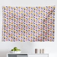 thumbnail image 1 of Retro Tapestry, Polka Dot Style Circular Framed Abstract Colorful Spring Flower Twigs Pattern, Fabric Wall Hanging Decor for Bedroom Living Room Dorm, 2 Sizes, Mustard Multicolor, by Ambesonne, 1 of 1