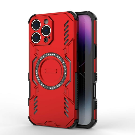 Designed for iPhone 17 Pro Max Magnetic Phone Case,Compatible with Mag-Safe,Military-Grade Protection,Heavy Duty Shockproof Anti-fall Tough Rugged Dropproof Phone Case for iPhone 17 Pro Max,Red