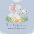 thumbnail image 4 of Inktastic I Am Fearfully and Wonderfully Made Cute Elephants Boys or Girls Baby Bib, 4 of 4