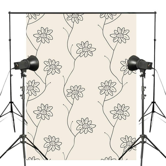 BSDHOME Polyester 5x7ft Delicate Floral Photography Backdrop Seamless Pattern Background Plain Style Photo Studio Backdrop Wall