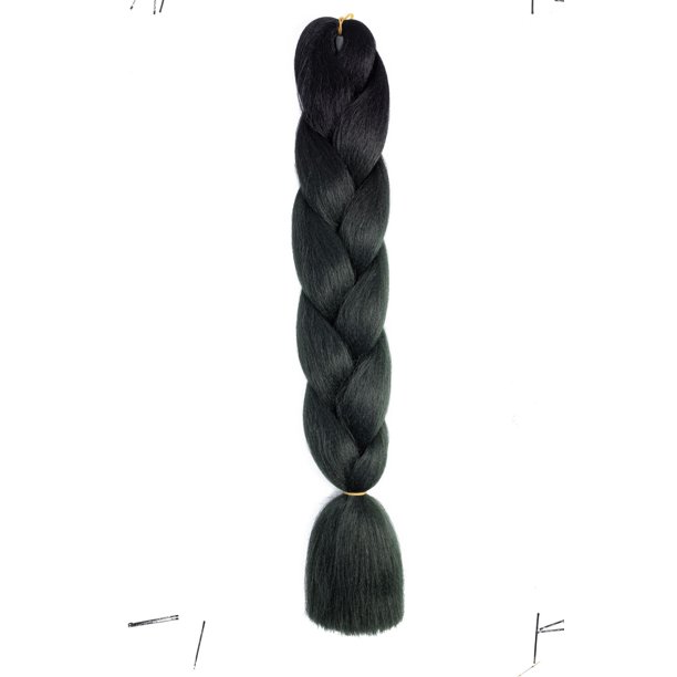 Zhuge Extensiones de cabello trenzado para mujeres, 3 paquetes de 100 g/paquete, 24 pulgadas, de negro a verde oscuro