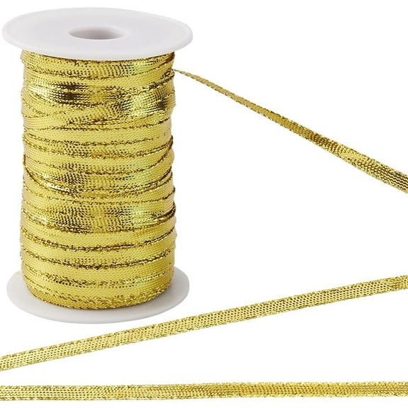 1bag 109 Yards Gota Patti Trim Rolls 1/4" Metallic Lace Trim Ribbon Decorative Embroidery Edge Trimming with Plastic Spool for Clothes Sewing Saree Dupatta Dresses Embellishment Light Khaki