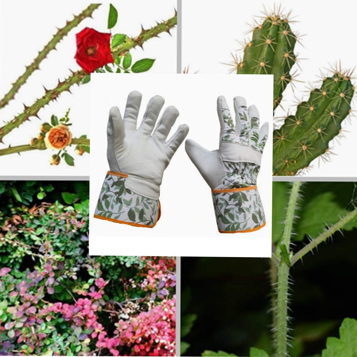 Gardening Gloves Ladies Womens 100% Leather Bramble Thorn Proof Heavy Duty 