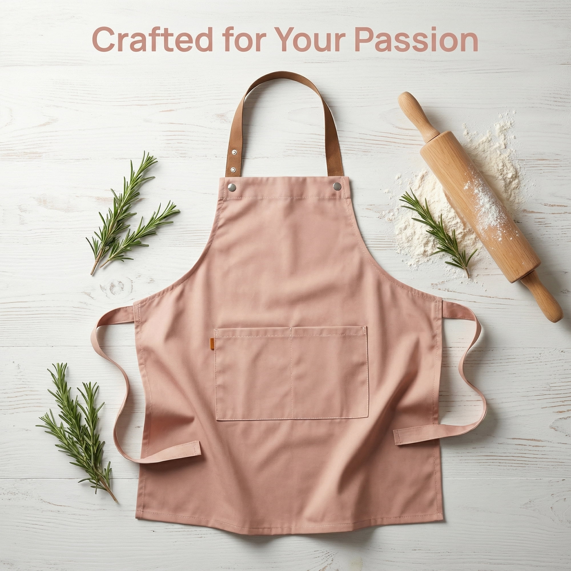 Unique Bargains Waterproof Long Waist Cooking Kitchen Apron with Pockets 26.4x29.1in Pink