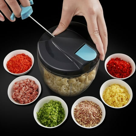 

Mittory Gift for Women Mewn Manual Chopper Food Processor - Vegetable Masher For Garlic Parsley With 5 Blades (Grey 900ml)