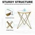 HLR Faux White Marble Side Table, Round with Gold Metal Base - Walmart.com