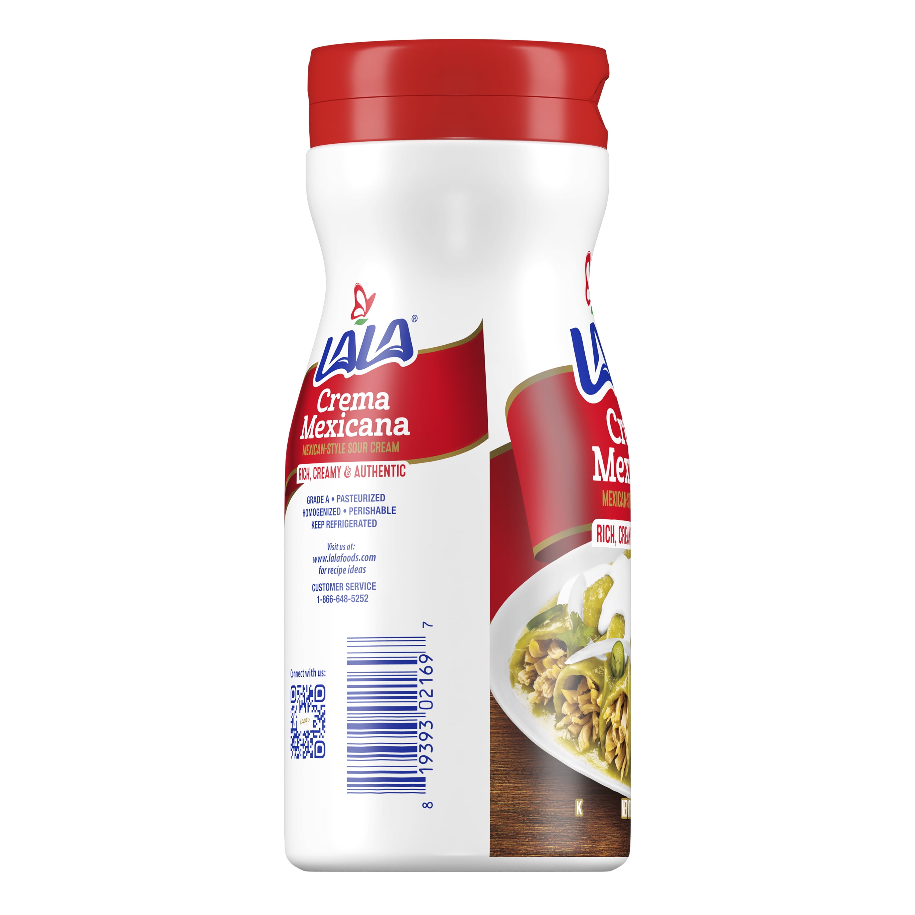 LALA Crema Mexicana Refrigerated Pourable Sour Cream Topping, 15