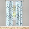 thumbnail image 5 of Ambesonne Fish Window Curtains, Geometric Net Design Dots, Each 28" W x 95" L, Blue Pale Blue White, 5 of 5