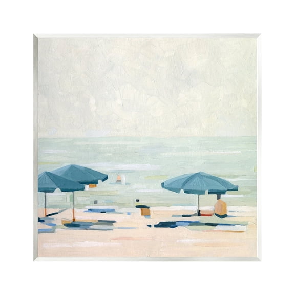 Stupell Industries Abstract Beach Umbrellas on Shore Coastal Painting Unframed Art Print Wall Art