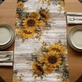 thumbnail image 5 of Table Runners 72 Inches Long Dress Scarves, Farmhouse Sunflower Farmhouse Kitchen/Dining Table Runner, Coffee Tablerunners, Vintage Daisy Butterflies Rustic Wood 18x72 Inch, 5 of 9