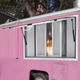 thumbnail image 5 of Concession Stand Serving Window with Awning Door, 45x30 inches Food Truck Service Awning with Sliding Screened Mesh, 5 of 10
