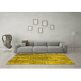 thumbnail image 3 of Ahgly Company Indoor Square Oriental Yellow Industrial Area Rugs, 8' Square, 3 of 4