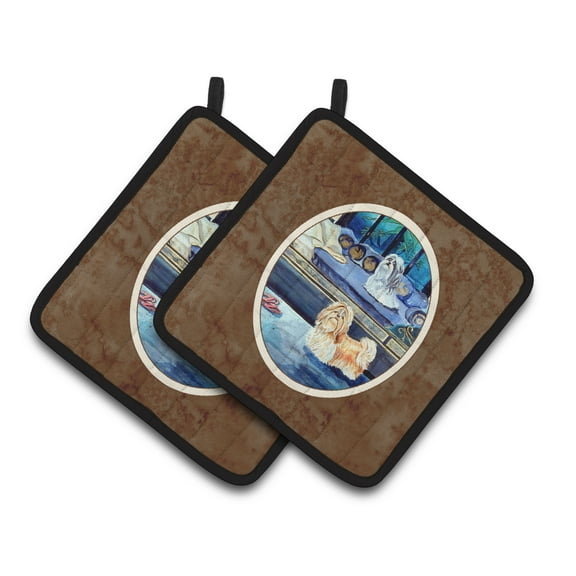 Carolines Treasures 7082PTHD Shih Tzu Double Trouble Pair of Pot Holders 7.5HX7.5W multicolor