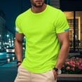 thumbnail image 2 of Kmdttou Adult Short Sleeve Crew Neck T-Shirt Solid Color Outdoor Running Sports Breathable Short Sleeve on Clearance (Size:S-4XL), 2 of 8