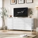 thumbnail image 4 of 63-pulgada 14-cajón blanca fabric cómoda mesa de TV con power outlet, suitable para 65, 70, y 75-pulgada tvs - a long entertainment center para dormitorio, closet, sala de estar, y entrada, 4 of 7