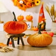 thumbnail image 3 of Thanksgiving Pumpkin Ornament Handmade Velvet Stuffed Small Pumpkins Artificial Cute Pumpkin, 3 of 6