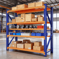 thumbnail image 4 of Welfiya 4-Tier Garage Storage Shelves,79"H Heavy Duty Garage Shelving Unit,Adjustable Industrial Metal Shelf System,4,000lbs Capacity,Tool Organizer for Garage,Workshop,48"W x 20"D x 79"H,Blue&Orange, 4 of 9