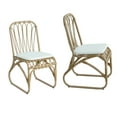 thumbnail image 4 of Harper & Bright Designs Outdoor PE Wicker Dining Chairs Set of 2, Patio Rattan Chairs with Washable Cushion for Backyard Poolside Garden, Natural, Yellow, 4 of 15