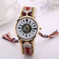 thumbnail image 2 of Reloj de cuarzo con banda de aleación de estilo nacional, reloj femenino con decoración tejida colorida (#2), 2 of 3