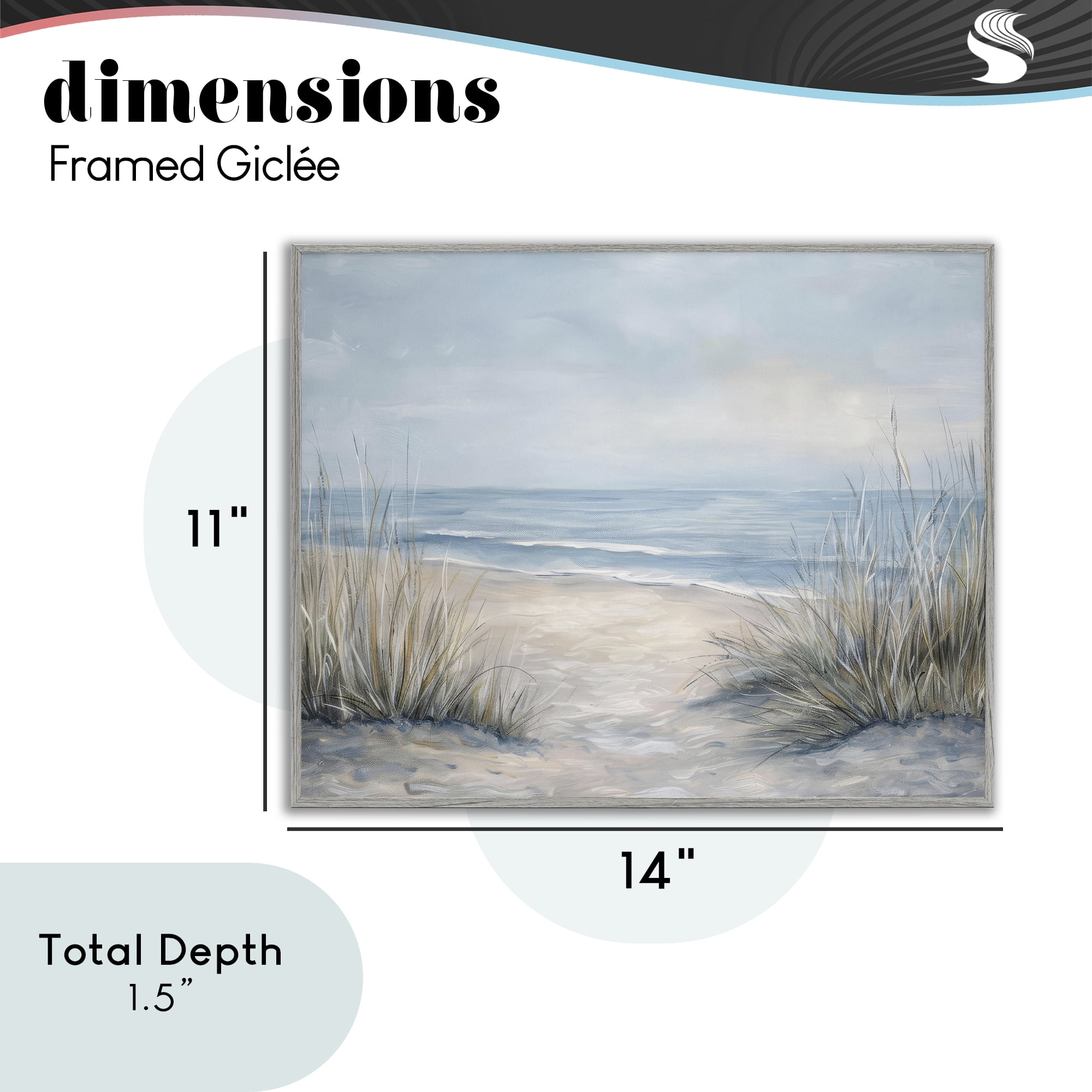 Stupell Industries To The Beach Tranquil Landscape Gray Framed Giclee Art, design by Petal Prints Design