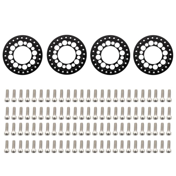Anillo de borde de rueda RC Beadlock Rueda Llanta Anillo de repuesto 4PCS Compatible con 1/10 TRX4 SCX10 90046 90047 RC Car 1.9in Ruedas Llantas Meterk Anillo de borde de rueda