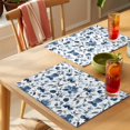 thumbnail image 4 of Spring Floral Placemats Set of 4, Dark Blue Flowers Green Leaves Watercolor Farmhouse Non-Slip Place Mats Washable Table Mats for Kitchen Dining Table Decorations Indoor/Outdoor, 4 of 9