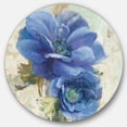 thumbnail image 1 of Designart 'fleur d'Anémone Peinte à la Main Bleue' Art Mural Rond en Métal Style Ferme - Disque de 36, 1 of 5